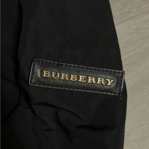 Men’s size large black Burberry zip up nylon jacket size 52